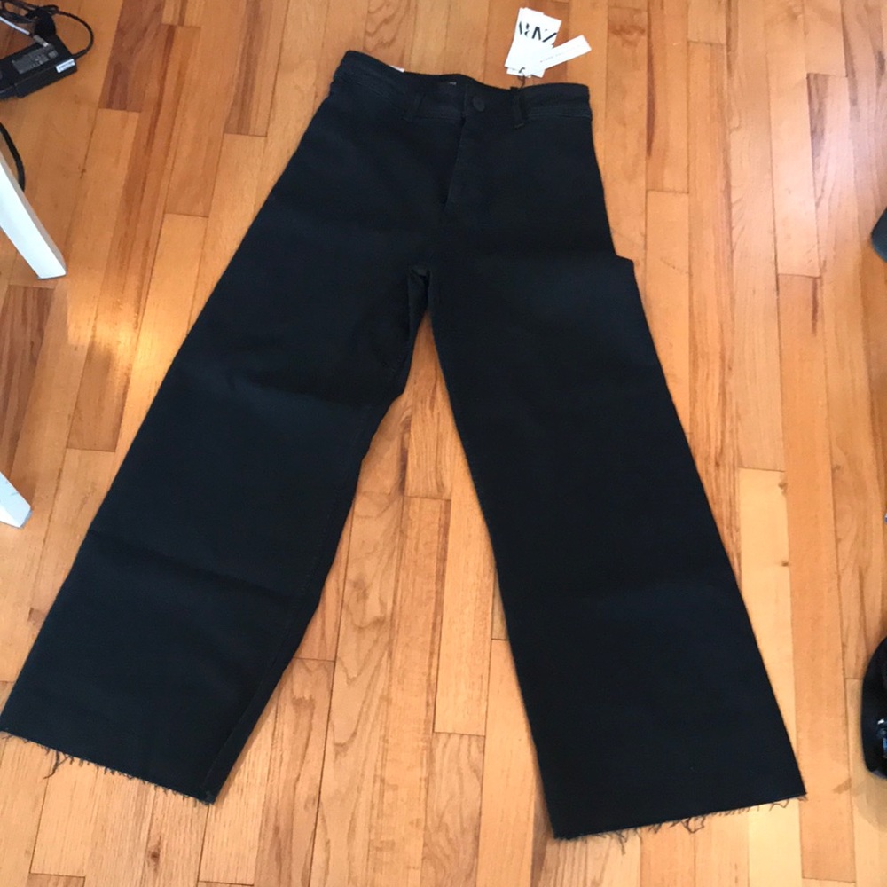 Zara high waisted black flare pants.